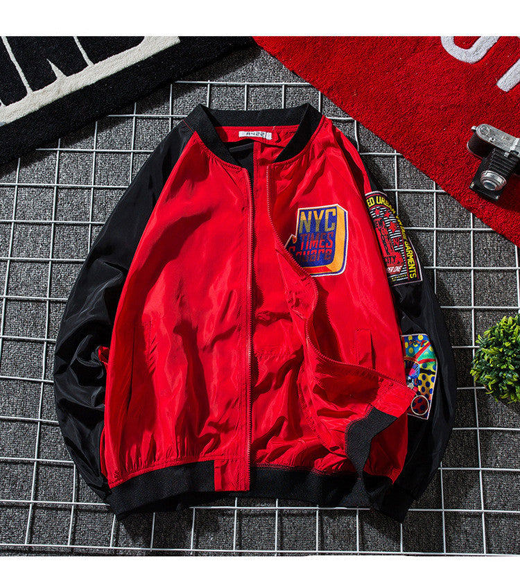 Trendy Color-Blocked Jacket for Autumn (Loose Fit)