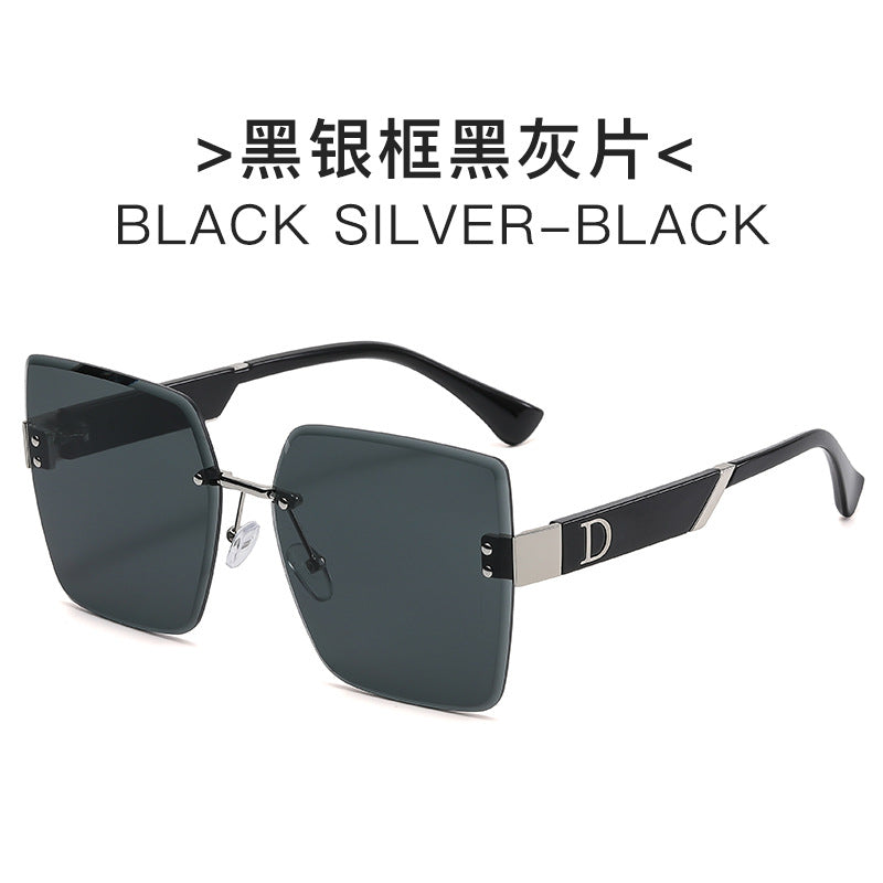 Fashionable Frameless Sunglasses for Women - Oversized
