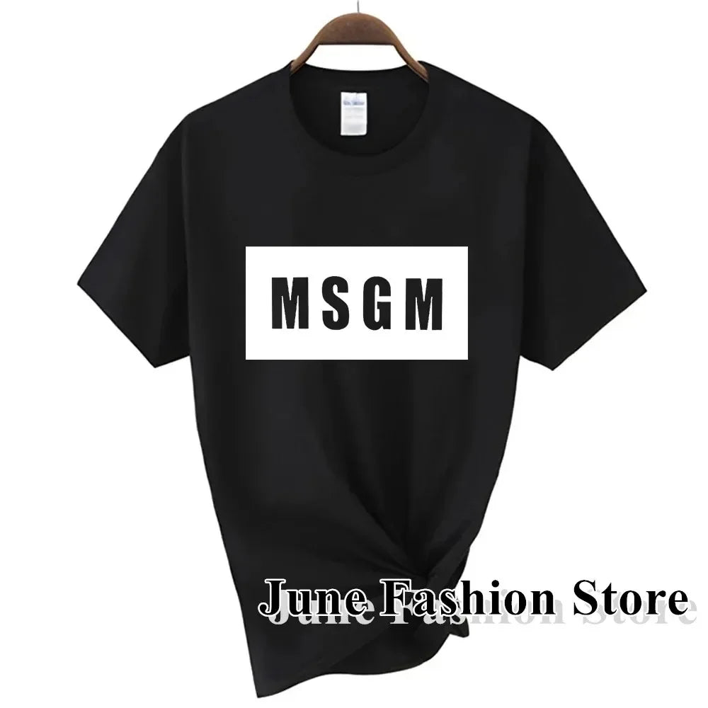 2024 Summer Fashion Letter Print Cotton T-Shirt for Women