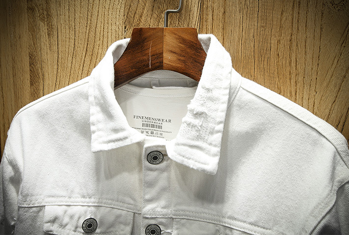 Loose Fit Ripped Denim Jacket for Men