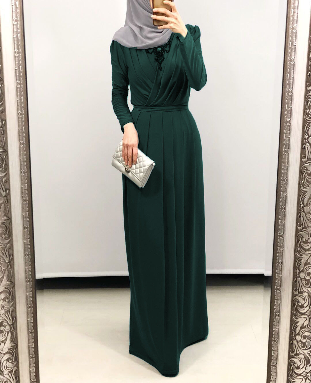 The Ligne Pure Solid Long Modest Dress | Evarisluxe