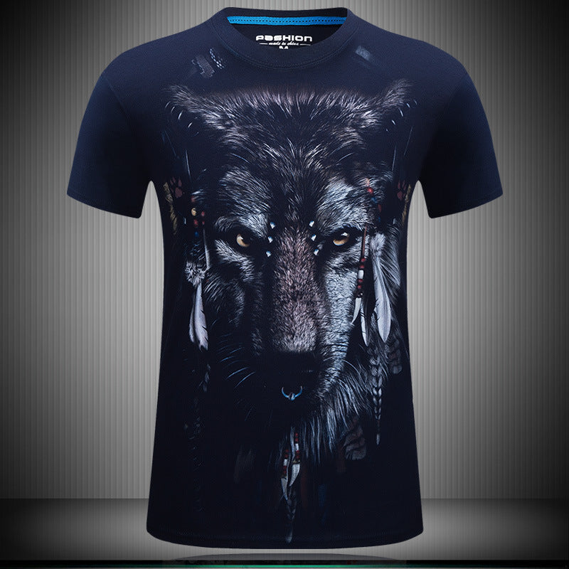 3D Animal Pattern Short Sleeve T-Shirt for Men