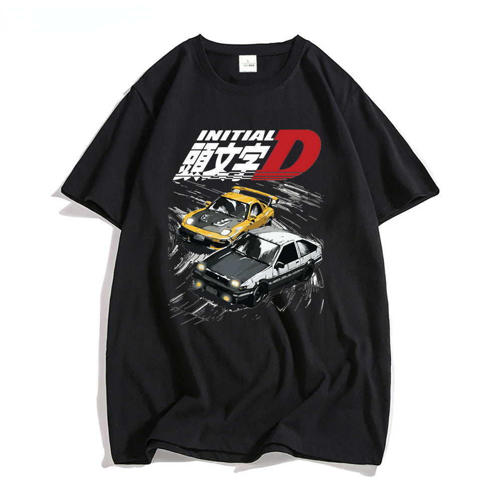 AE86 Initial D Anime T-Shirt for Men - Summer Style