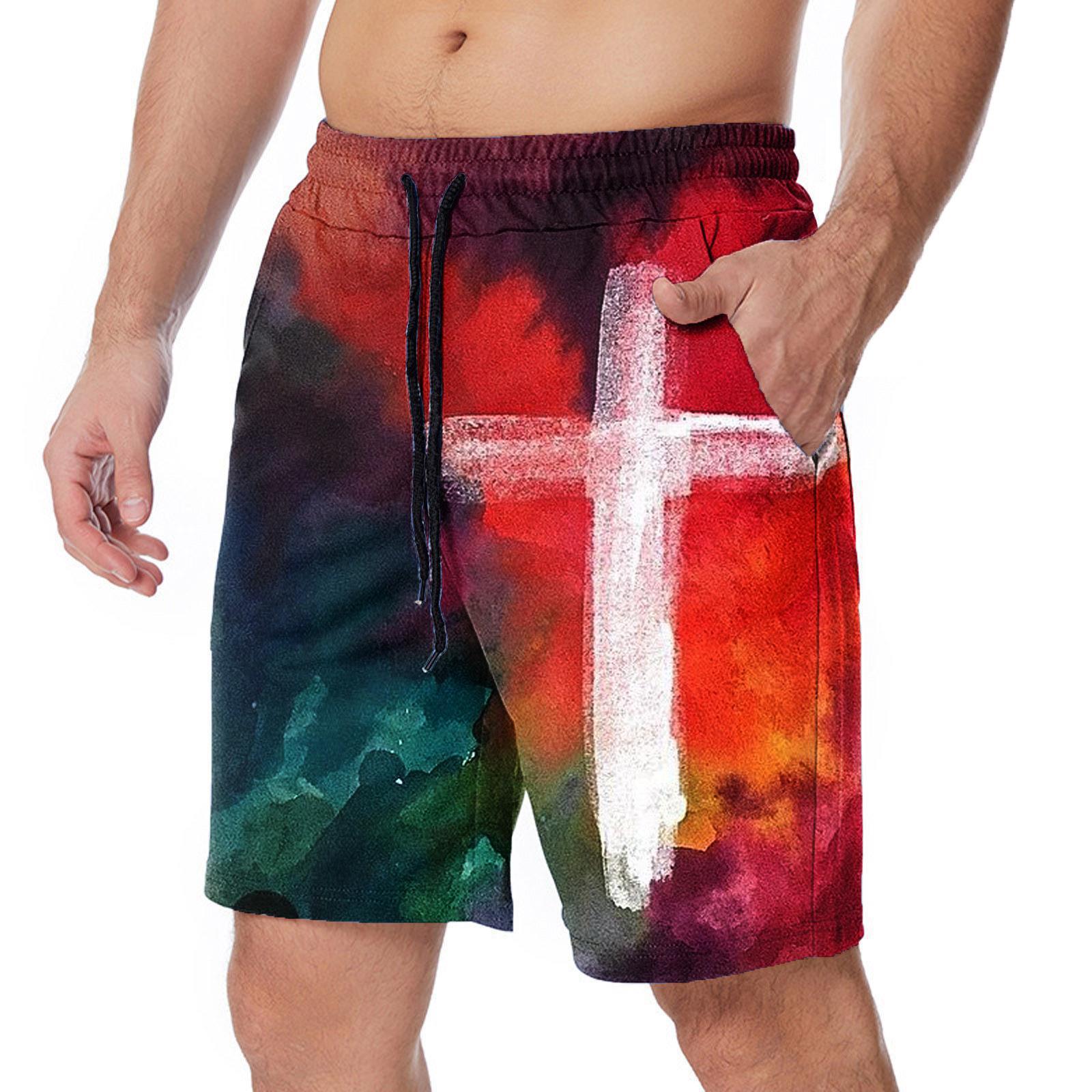2023 Summer Men's 3D Digital Print Beach Shorts