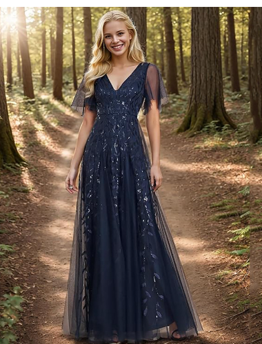 Evarisluxe Elegant Long Evening Dress for Women