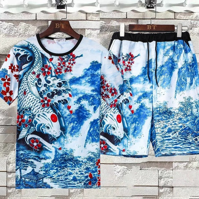 Men's 2-Piece Training Set: T-Shirt & Shorts, 2024