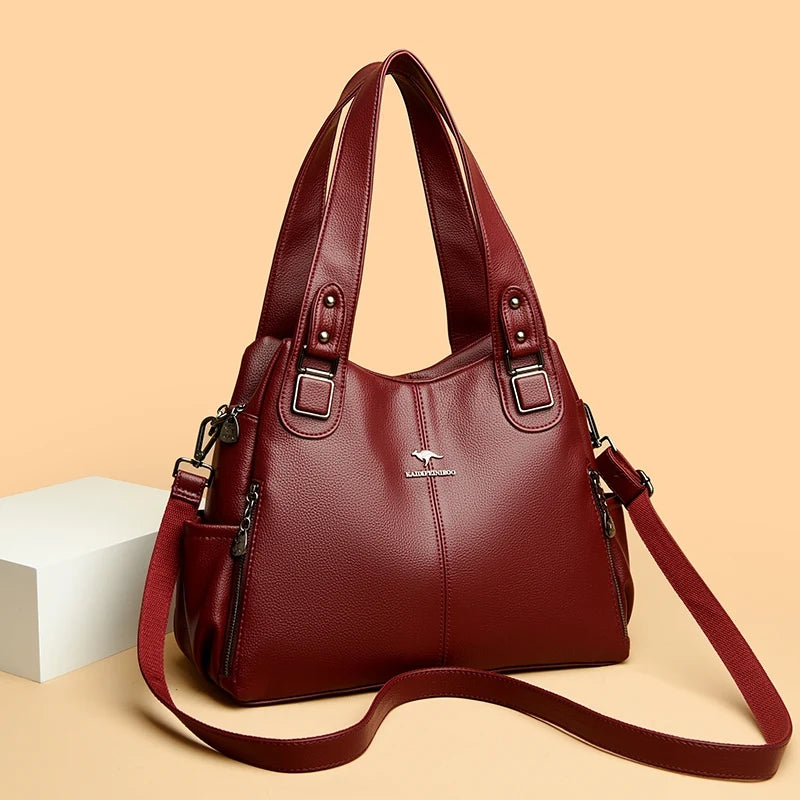 Evarisluxe Vintage PU Leather Large Tote Bag