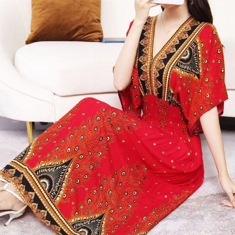 Southeast Asia Travel Floral Cotton Dress for Summer