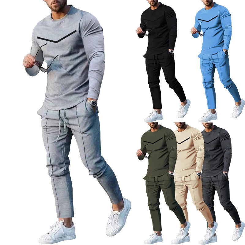 Men's Casual Spring Autumn Two-Piece Outfit Set
