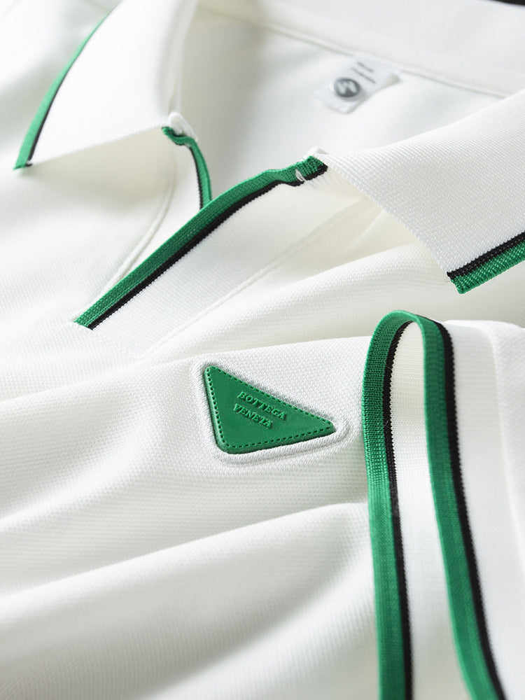 Men's Slim Fit White Polo Shirt - Lightweight Summer Style