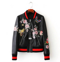 Fashion Biker Leather Jacket & Embroidered Baseball Coat