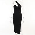 Women's Spring Sexy Oblique Shoulder Dress