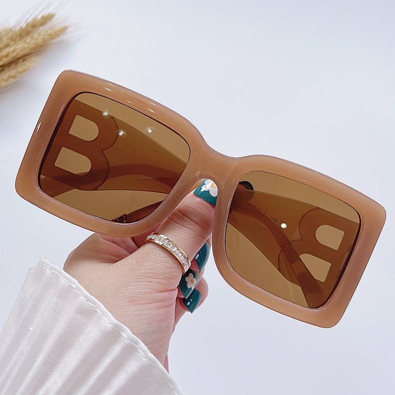 Fashion Brand Black Gradient Square Sunglasses for Women