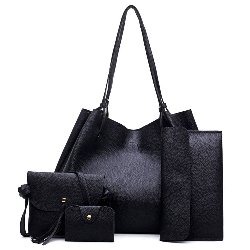 Lychee Pattern 4-Piece Set: Shoulder & Crossbody Bags
