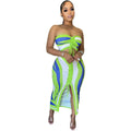 Custom Printed Bra Strap Two-Piece Skirt Set