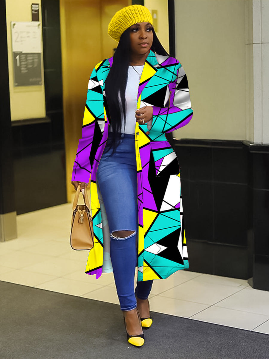 Spring African Women Long Sleeve Printed Dress S-5XL