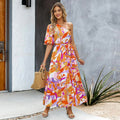 The Jardin Single-Shoulder Floral Maxi Dress | Evarisluxe