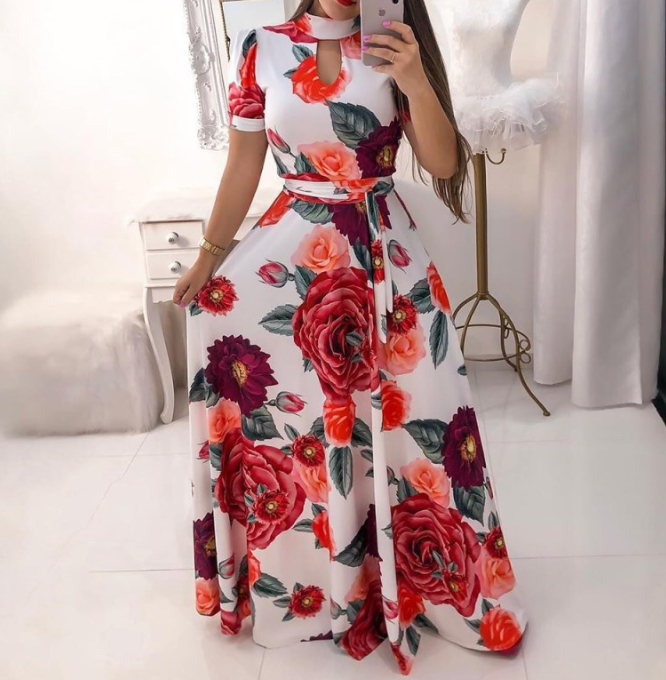 Evarisluxe Floral Maxi Dress