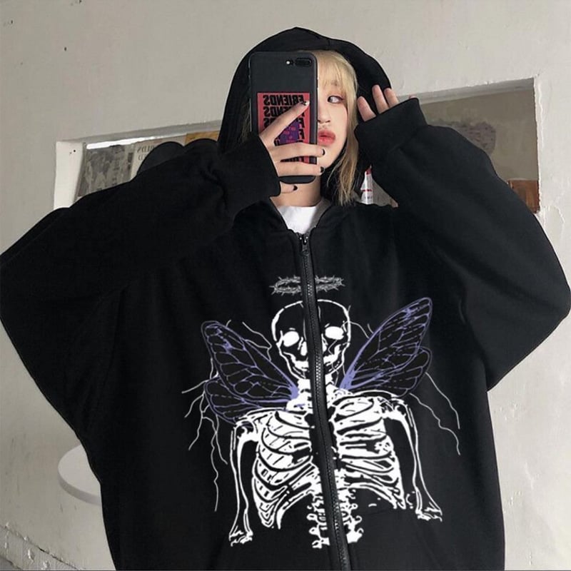 Spider Rhinestone Print Cardigan Jacket Combo