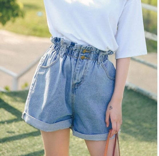 High-Waisted Denim Shorts for Women - Summer Style