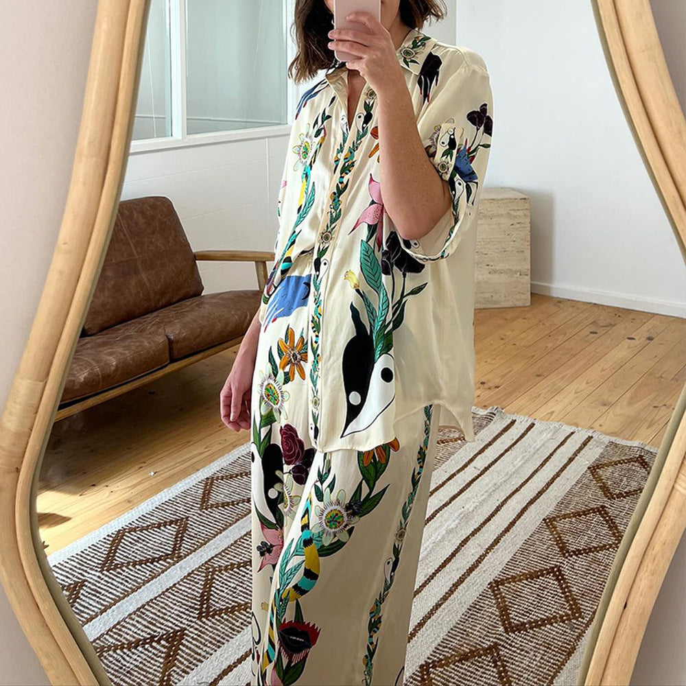 2023 Autumn Casual Printed Two-Piece Women's Set