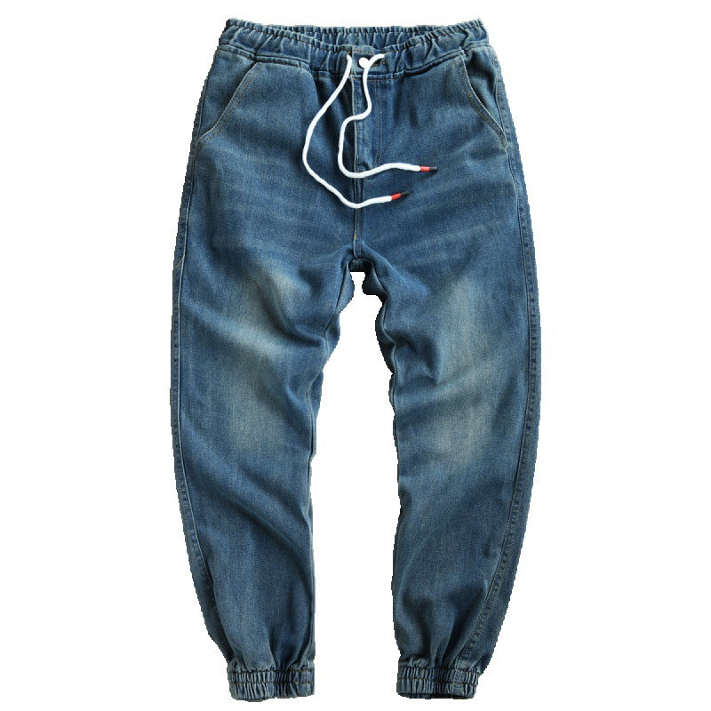 Elastic Black Harem Pants for Men - Loose Fit Youth Jeans