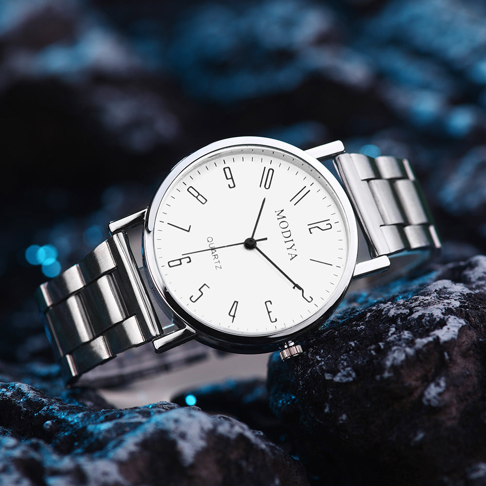 Simple Alloy Band Quartz Watch for Men