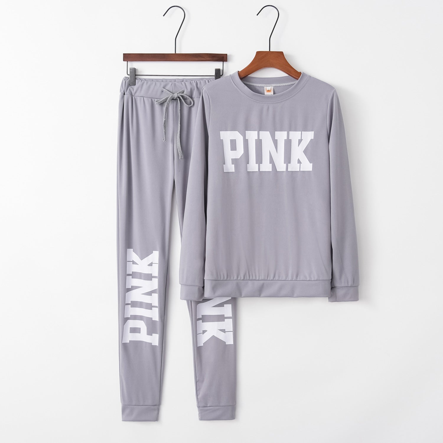Slim Fit Letter Print Sports Two-Piece Set for Women