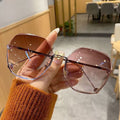 Trendy Frameless Sunglasses for Women - UV Protection