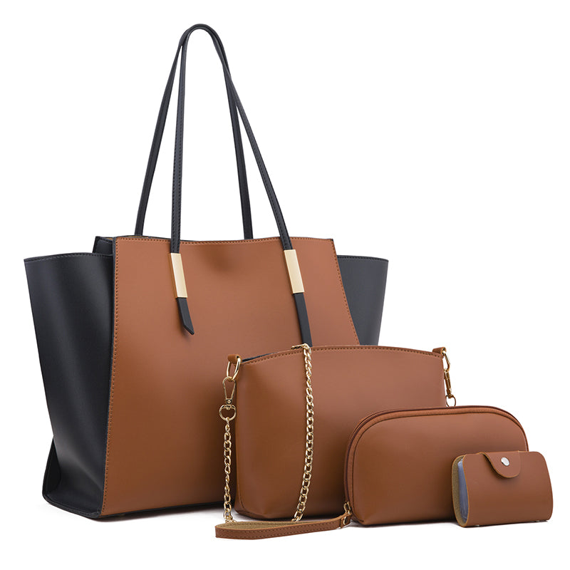 Women's Solid Color Four-Piece Shoulder Bag Set