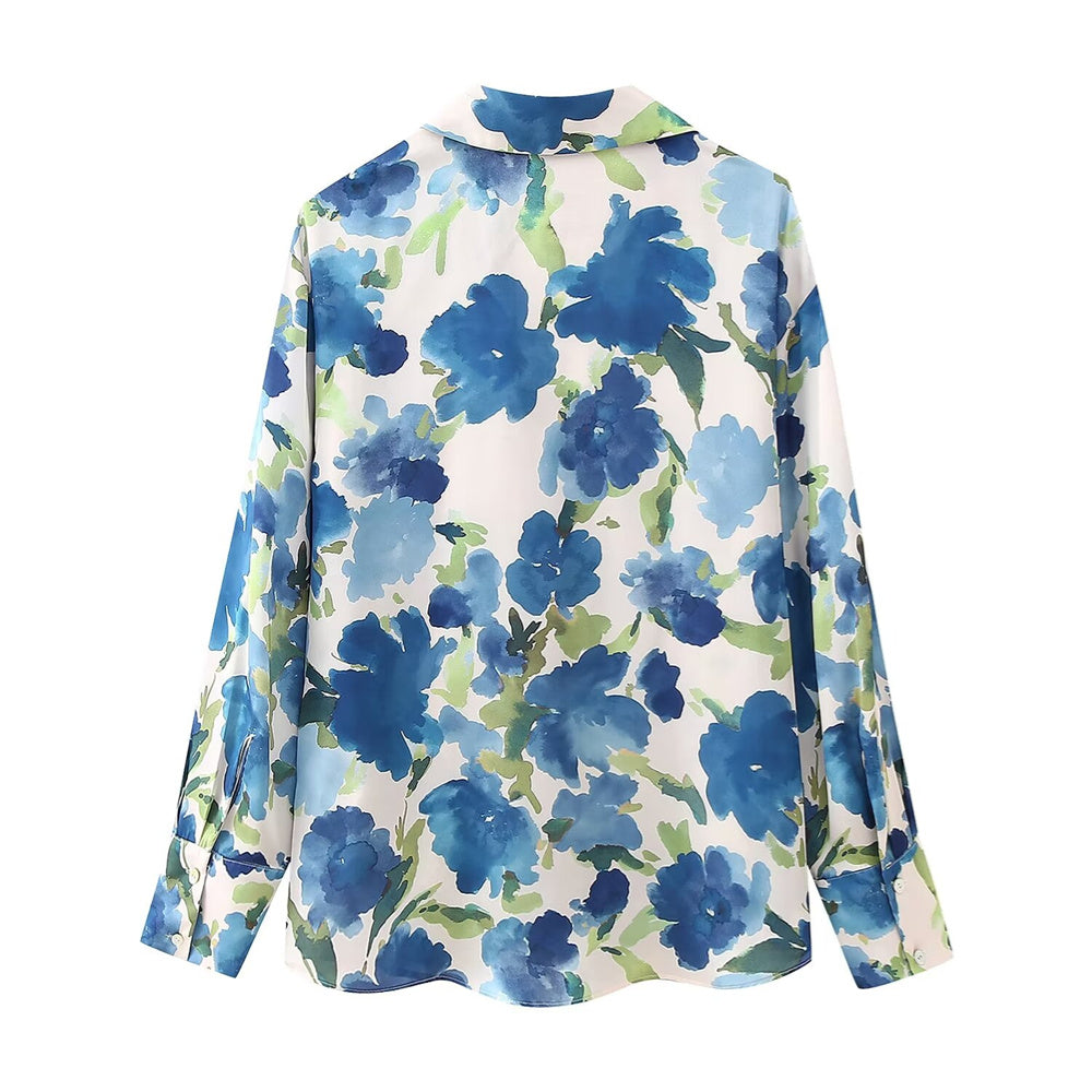2024ZAR Women's Long Sleeve Silk Texture Polo Shirt