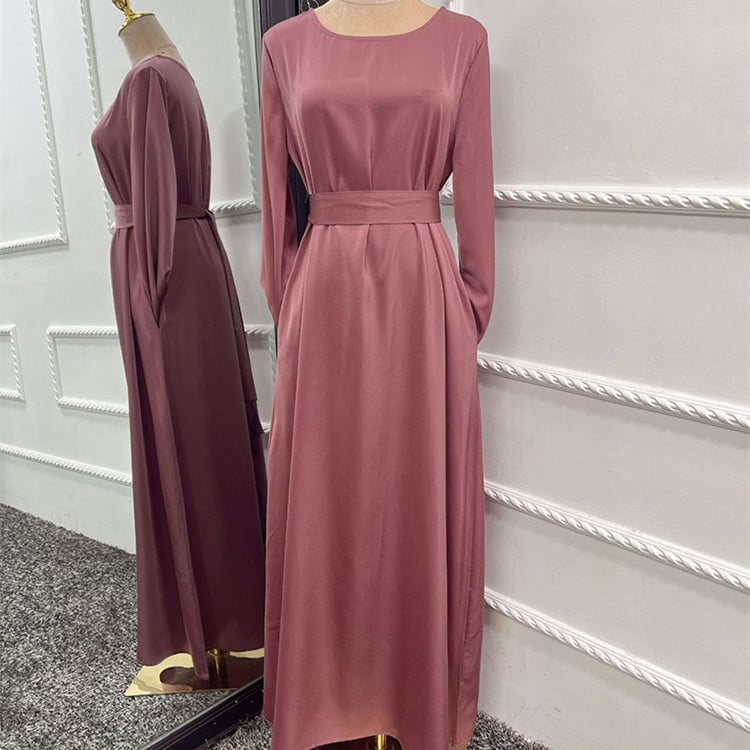 Soft Satin Scarf Gown Dress for Women