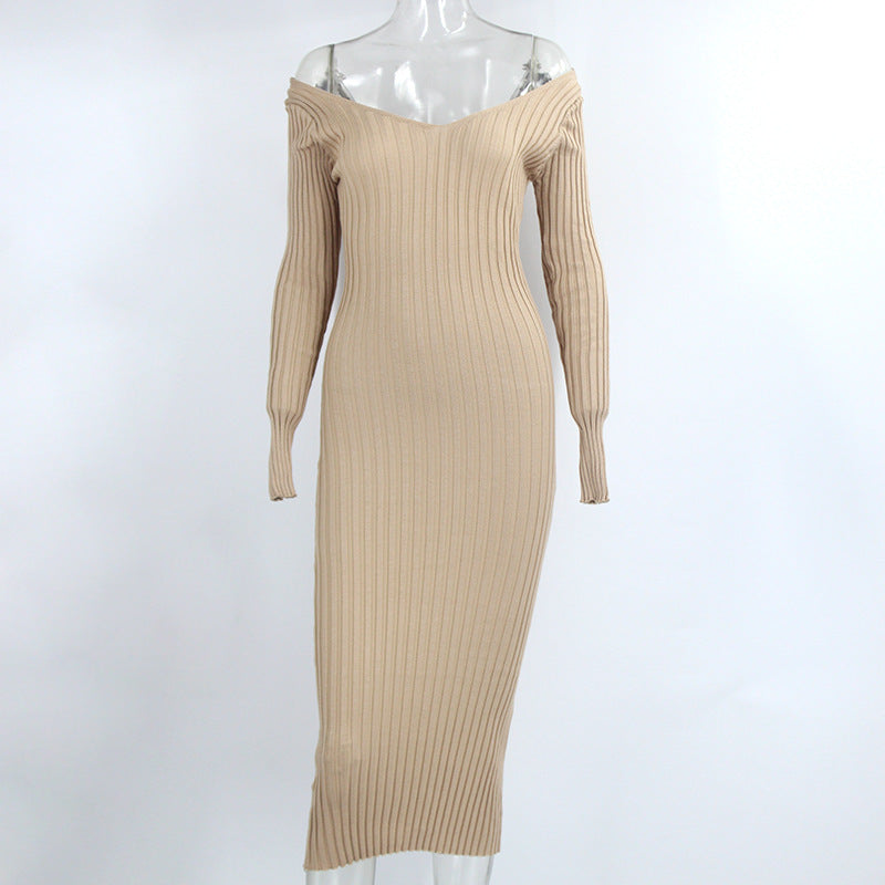 Mid-length Solid Color Dress for Women