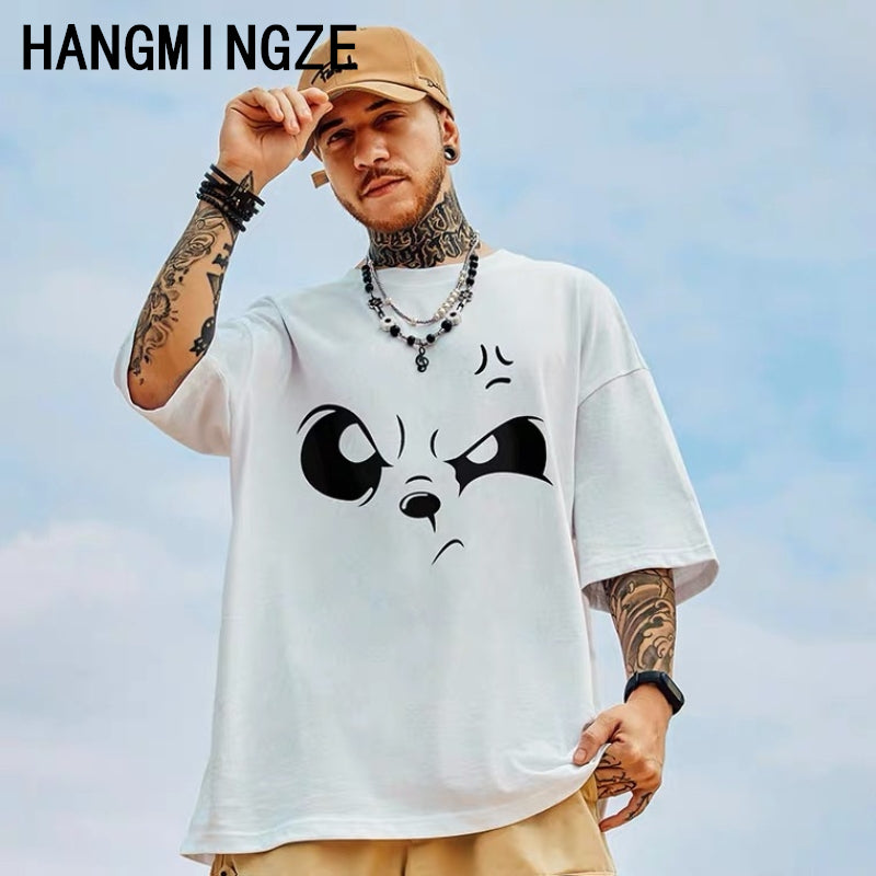 Summer Cartoon American Men's Oversized Cotton T-shirt