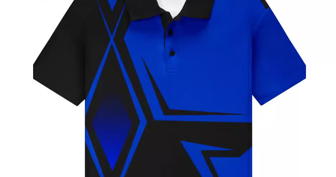 Boys' Short Sleeve Polo Shirt with Geometric Print