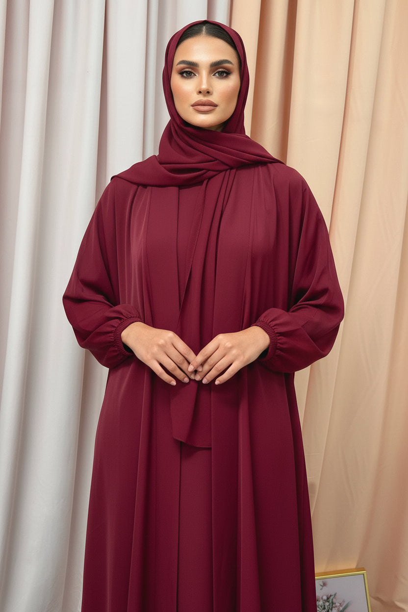 The Voile Hooded Abaya Robe Dress | Evarisluxe