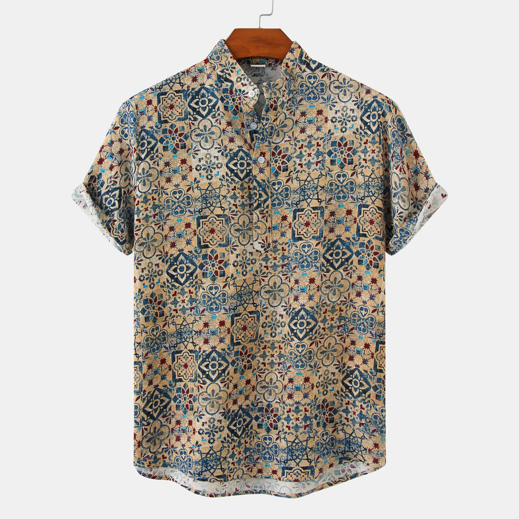 Summer Camouflage Print Short Sleeve Shirt for Men