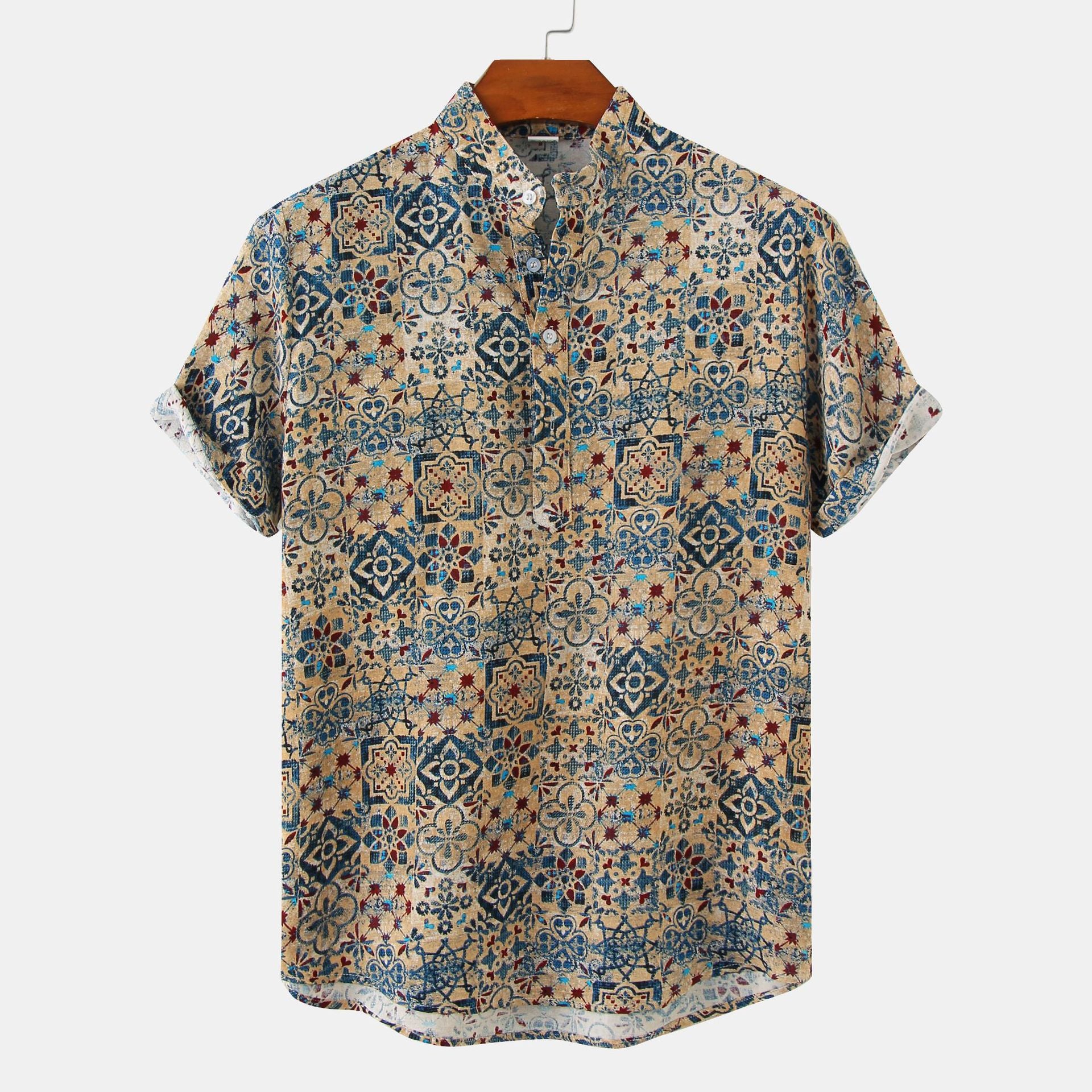 Summer Camouflage Print Short Sleeve Shirt for Men