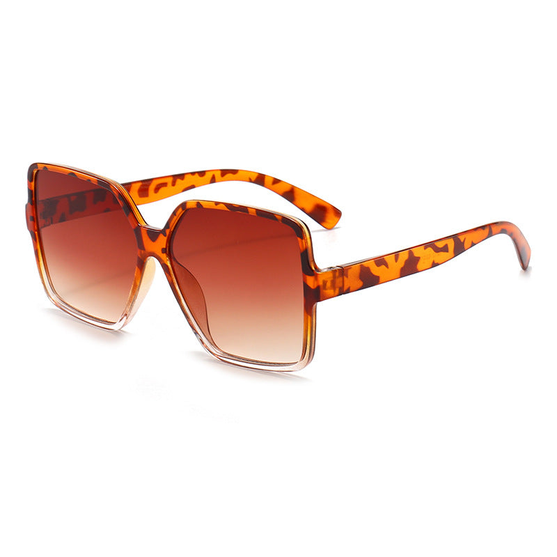Oversized Black Square Sunglasses for Women with Mirror