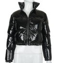 Zip Mirror Leather Warm Quilted Jacket
