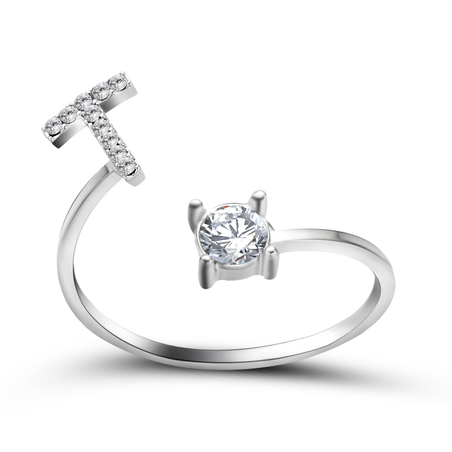 Evarisluxe Initial Letter Gold Ring