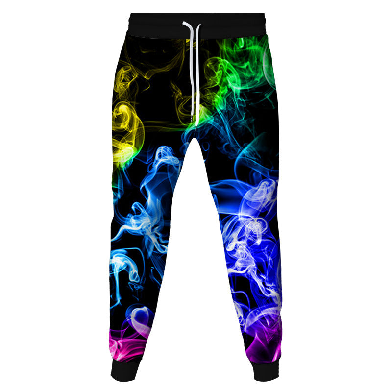 Flame 3D Printed Belted Pants for Men and Women