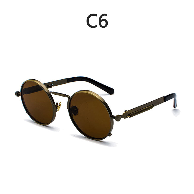 Retro Steampunk Round Sunglasses for Men and Women