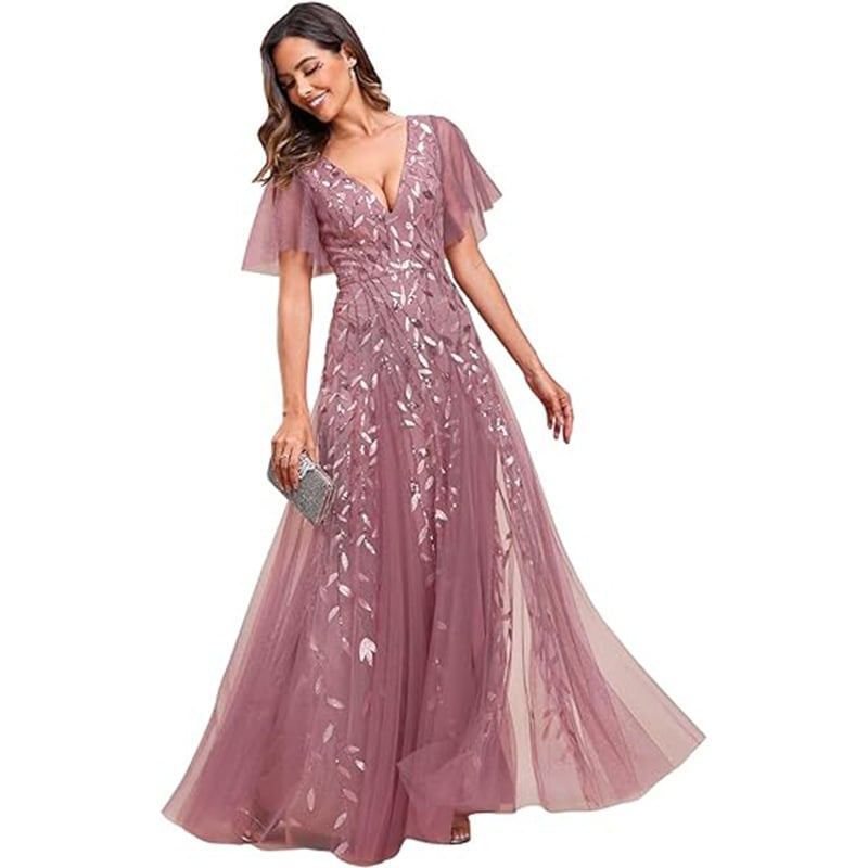 Evarisluxe Elegant Long Evening Dress for Women