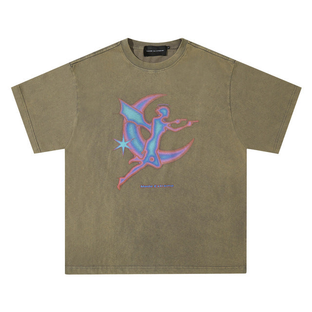 Extreme Short-Sleeved T-Shirt for Men and Women - Moon Print