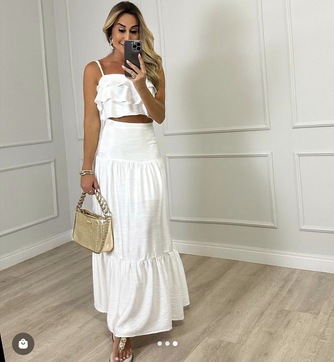 2024 Spring Summer Fashion Set with Ruffle Hem Dress