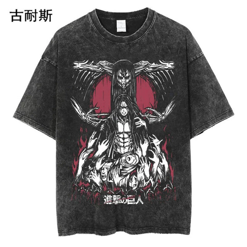 Vintage Loose-Fit Short Sleeve T-Shirt for Men