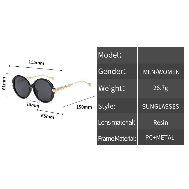Vintage Round Frame Gradient Sunglasses for Women