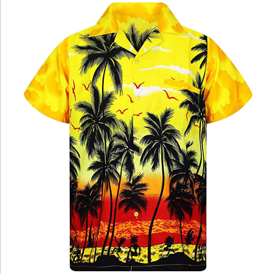 Men's Hawaiian Style Loose Fit Printed Shirt
