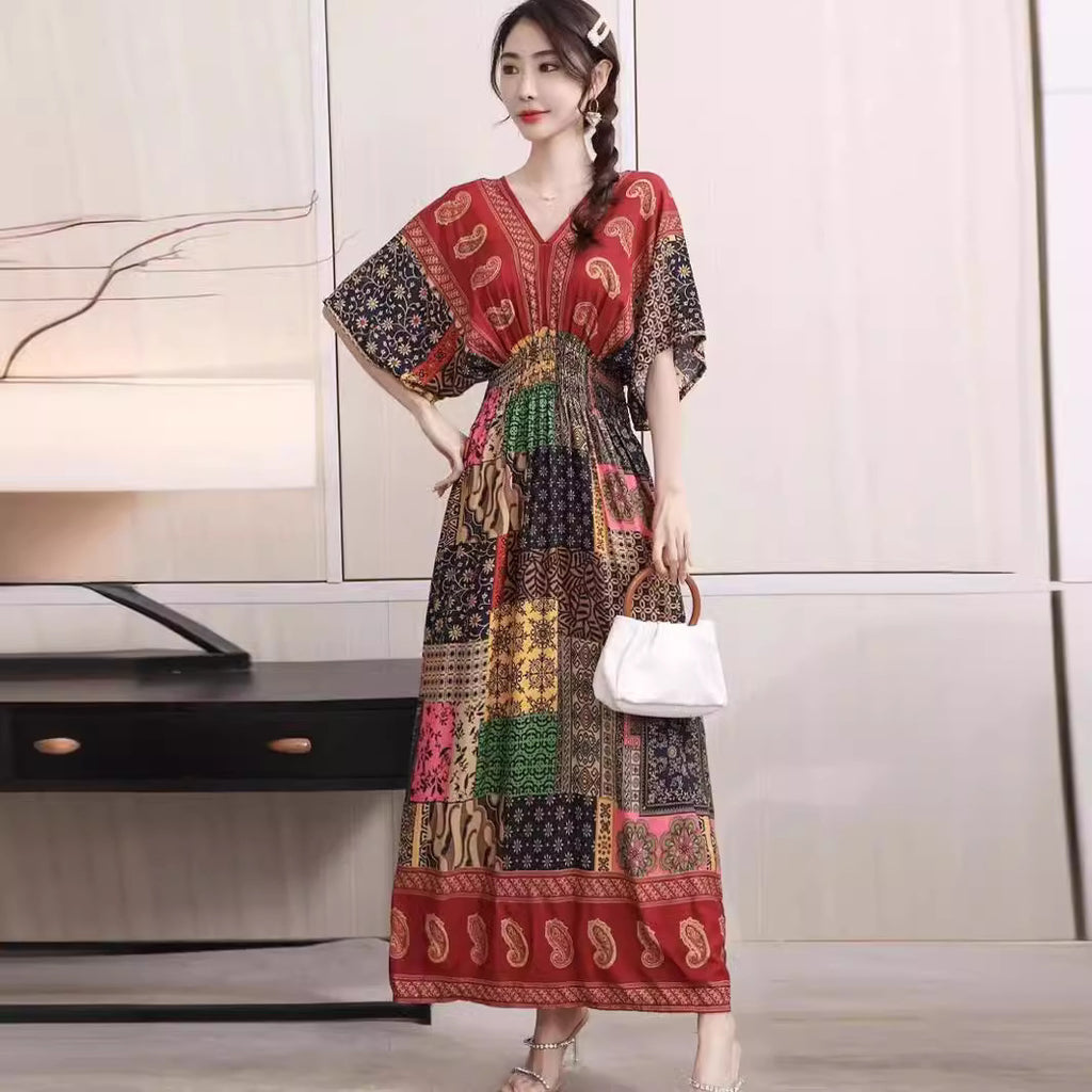 Southeast Asia Travel Floral Cotton Dress for Summer